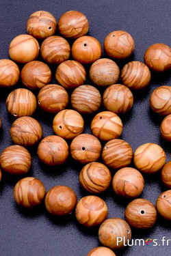 Perles rondes en bois - Ø 10 mm, trou 2 mm - marron naturel